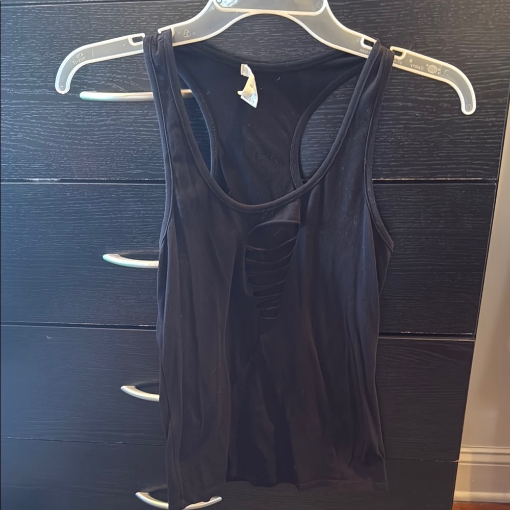 Black Cutout Tank Top